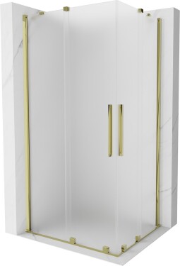 MEXEN/S - Velar Duo sprchovací kút, posuvné dvere 90 x 80, dekor, zlato 871-090-080-32-50
