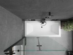 MEXEN/S - Cube obdĺžniková vaňa 170 x 80 cm s panelom + vaňová zástena 120, transparent, čierna 550517080X9212027000