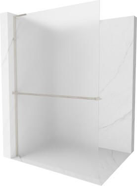 MEXEN/S - Kioto+ L Sprchová zástena WALK-IN s poličkou a držiakom uterákov 80 x 200, dekor, nikel kartáčovaná 800-080-123-97-30