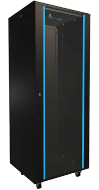 Extralink Rack 32U 600x600 čierna / Stojanový rozvádzač / 19" / sklenené dvere / nosnosť 600 kg (EX.14756)