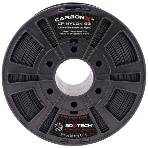 3D Xtech NYL3030500BK0 CarbonX CF Polyamid PA6 vlákno pre 3D tlačiarne PA plast chemicky odolné 2.85 mm 500 g čierna 1 ks; NYL3030500BK0