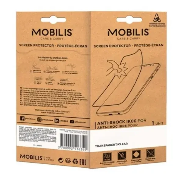 Mobilis 036310 Screen Protector Anti-Shock IK06 Clear pre Apple iPhone15/15Pro (036310)