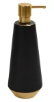 Spirella JOSHUA čierno-zlatý / Dávkovač mydla / keramika / 650 ml