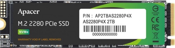 Apacer Dysk SSD Apacer AS2280P4X 2TB M.2 PCIe NVMe Gen3 x4 2280 (2100/1700 MB/s)