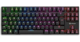 Sharkoon PureWriter TKL RGB / nízkoprofilová herná klávesnica / mechanická / drôtová / RGB / Kailh Blue spínač / DE (4044951021512)
