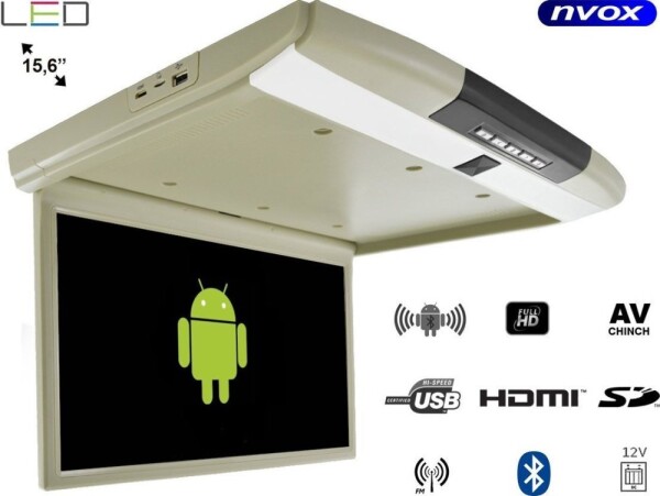 Nvox Monitor podwieszany podsufitowy led 15cali so systémom android usb fm bt wifi 12v