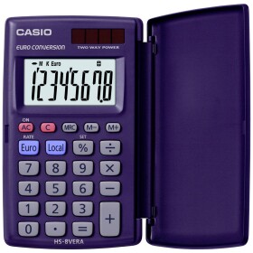 Casio HS-8VERA vrecková kalkulačka tmavomodrá Displej (počet miest): 8 solárny pohon, na batérie (š x v x h) 62.5 x 10 x 104 mm; HS-8VERA