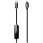 4smarts ScreenCord čierny / Kábel USB-C / 240 W PD 3.1 / TFT displej / 1,2 m / nylonový oplet (543240)