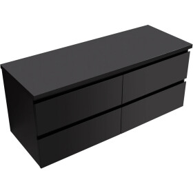 CERANO - Kúpeľňová skrinka Carole + doska pod umývadlo Navira Pro - 36 mm - čierna matná - 120x51,6x46 CER-668285