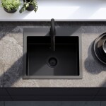 REA - Oceľový drez Leo 50 Black ZLE-06005