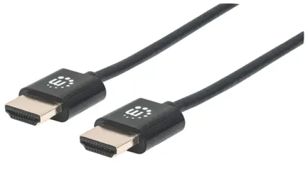 Manhattan ultratenký HDMI kábel s Ethernetom čierna / HDMI kábel / HDMI-HDMI / 1,8 m / 4K 60Hz / ARC (394369)