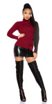 Sexy KouCla Turtleneck jumper w. back cut out BORDEAUX Einheitsgroesse