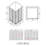 CERANO - Sprchovací kút Volpe Duo Ľ/P - 6 mm - čierna matná, transparentné sklo - 90x120x190 - zalamovacia CER-541599