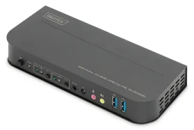 Digitus KVM prepínač 2- Port HDMI 4K / KVM prepínač / 4K 60Hz / USB / kovové telo / diaľkové ovládanie (DS-12874)