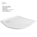 MEREO Mereo Kora sprchový set: R550, biely ALU, sklo Grape 90 cm, vanička, sifón CK35101ZN