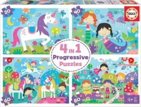 Educa Puzzle Kúzelní priatelia 4v1