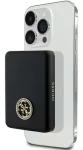 Guess MagSafe 4G Strassed Metal Logo čierna / Powerbanka / 3000mAh / bezdrôtové nabíjanie 5W (GUPBM3AL4DMK)