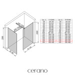 CERANO - Sprchová zástena Walk-in Onyx TL/P - 8 mm - hranatá vzpera - čierna matná, transparentné sklo - 150x150x200 CER-8050BD2862