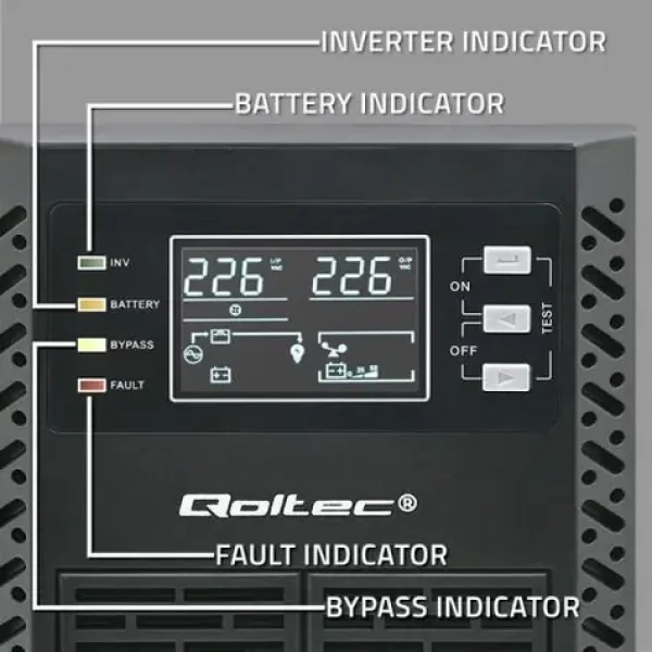 Qoltec 52281 / UPS / Online / 2000VA / 2000 W / LCD / USB (52281)