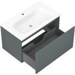 MEXEN/S - Orio kúpeľňová skrinka 80 cm s umývadlom Vela, 1 šuplík, grafit mat/biela mat 91A10-08047-1-BF66-W23M01