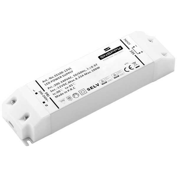 Dehner Elektronik SS 100-12VL napájací zdroj pre LED, LED driver konštantné napätie 100 W 8.3 A 12 V/DC ochrana proti prepätiu, prepätia, schválenie nábytku; SS 100-12VL