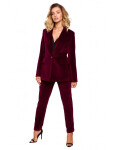 Zamatové sako s gombíkom M643 - Moe S bordó