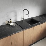Laveo - Pola - stojančeková drezová batéria U, chróm/ čierna BAP_778D