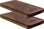 InLine 2er InLine® woodprokove, USB Powerbank 5.000mAh, mit LED Status Anzeige, Echtholz