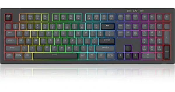 Redragon K518 Crux čierna / Herná klávesnica / RGB / USB / US (K518-RGB-GB Crux)