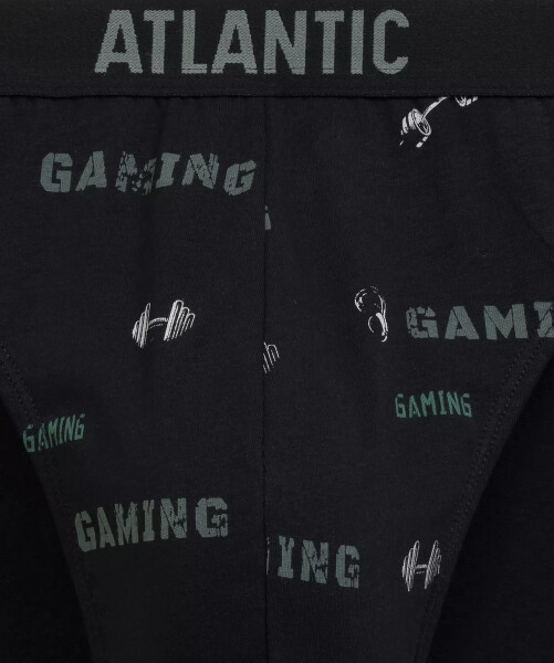 Nohavičky Atlantic 3MP-206/25 A'3 S-2XL černá-černá-khaki L