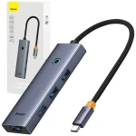 Baseus UltraJoy Rozbočovač 4v1 USB-C na 4xUSB 3.0 sivá (B0005280A813-03)