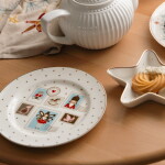 GREEN GATE Porcelánový tanier Xmas Letter White Ø 20,5 cm