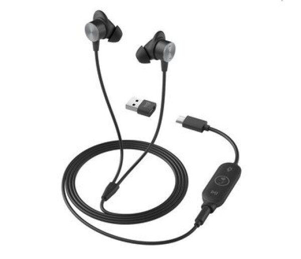 Logitech Zone Wired Earbuds Teams čierna / Slúchadlá s mikrofónom / 3.5mm jack / USB-C / MS Teams (981-001009)