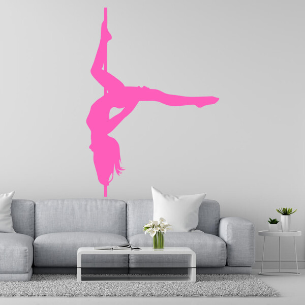 Veselá Stena Samolepka Pole dance Farba: růžová, Veľkosť: 80 x 56 cm