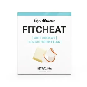 Proteínová čokoláda Fitcheat - GymBeam (biela čokoláda kokos, 80 g) (30539-12-80g-whitechocolatecoconut)