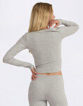 Organic Basics Everyday Scoop Neck Long Sleeve Tee Grey Melange XS