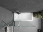 MEXEN/S - Cubik obdĺžniková vaňa 170 x 70 cm s panelom + vaňová zástena 120, transparent, chróm 550317070X9412110100