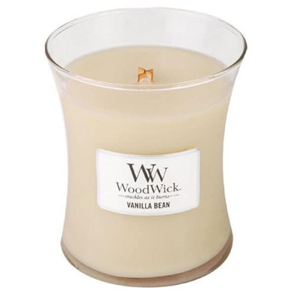 Woodwick Vanilla Bean 275g - váza stredná / doba horenia: až 65h (5038581057835)