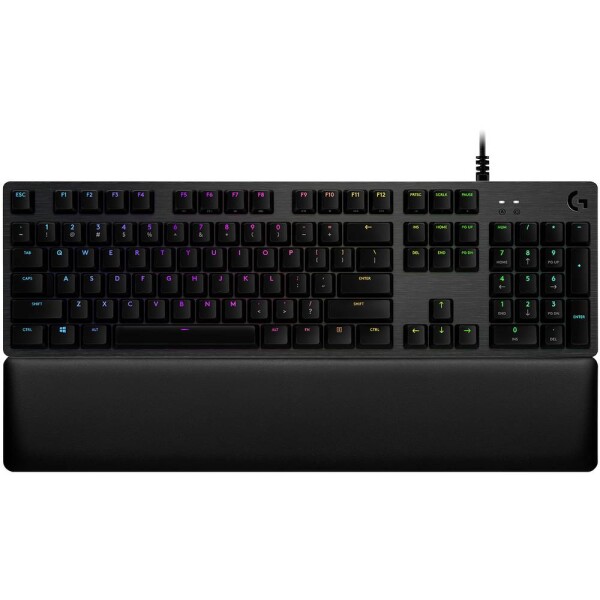 Logitech G513 čierna / herná klávesnica / US layout / kábel USB-A 2.0 / 1x USB-A 2.0 / RGB Lightsync / GX Brown Tactile (920-009330)