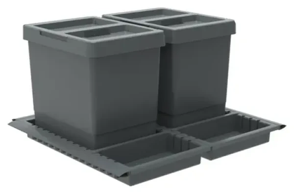 Elletipi METROPOLIS PTC28 / Vstavaný odpadkový kôš / do zásuvky / 15 +15 l / veko Flip UP
