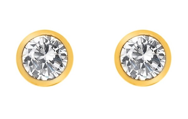 Hot Diamonds Pozlátené náušnice s topazmi a pravým diamantom Gemstone DE832