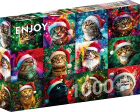 ENJOY Puzzle Vianočné mačky