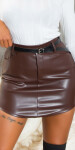 Sexy Koucla Miniskirt leather look with belt Einheitsgroesse