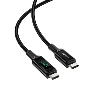 Acefast Kábel USB-C (M) - USB-C (M) 2 m čierna / 100W / displej (6974316281054)