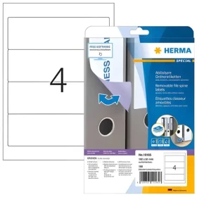 Herma Etikety na chrbát zakladača 192x61 mm biela / Etikety / Odnímateľné / A4 / 100 ks (10165)