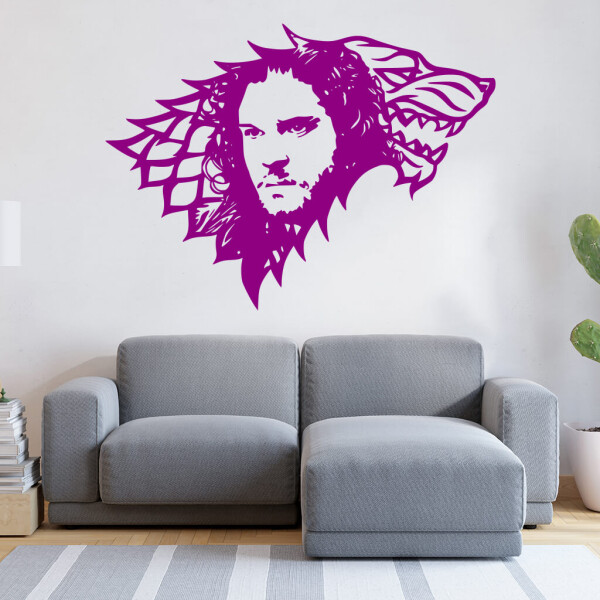 Veselá Stena Samolepka Jon Snow Hra o tróny Farba: fialová, Veľkosť: 80 x 58 cm