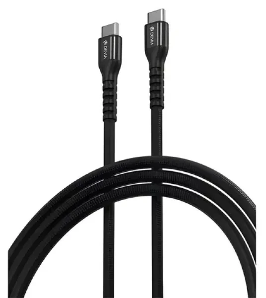 Devia kábel Gracious Woven USB-C - USB-C čierna / Kábel / Opletený / 1,5 m (6938595387036)