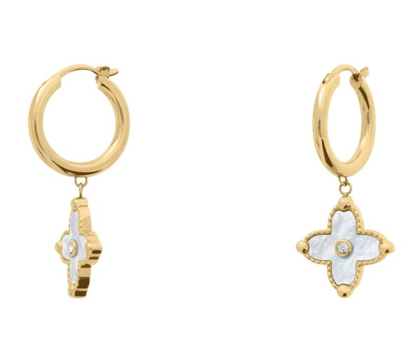 Pierre Lannier Pozlátené visiace náušnice s perleťou Rubya BJ23A6211