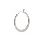 GUESS náušnice Silver-Tone Flat Logo Hoop strieborné Strieborná