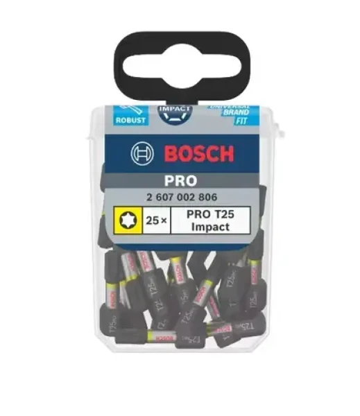 BOSCH 2607002806 / Sada skrutkovacích bitov impact T25 25 mm (25 ks) / Tic Tac (2607002806)